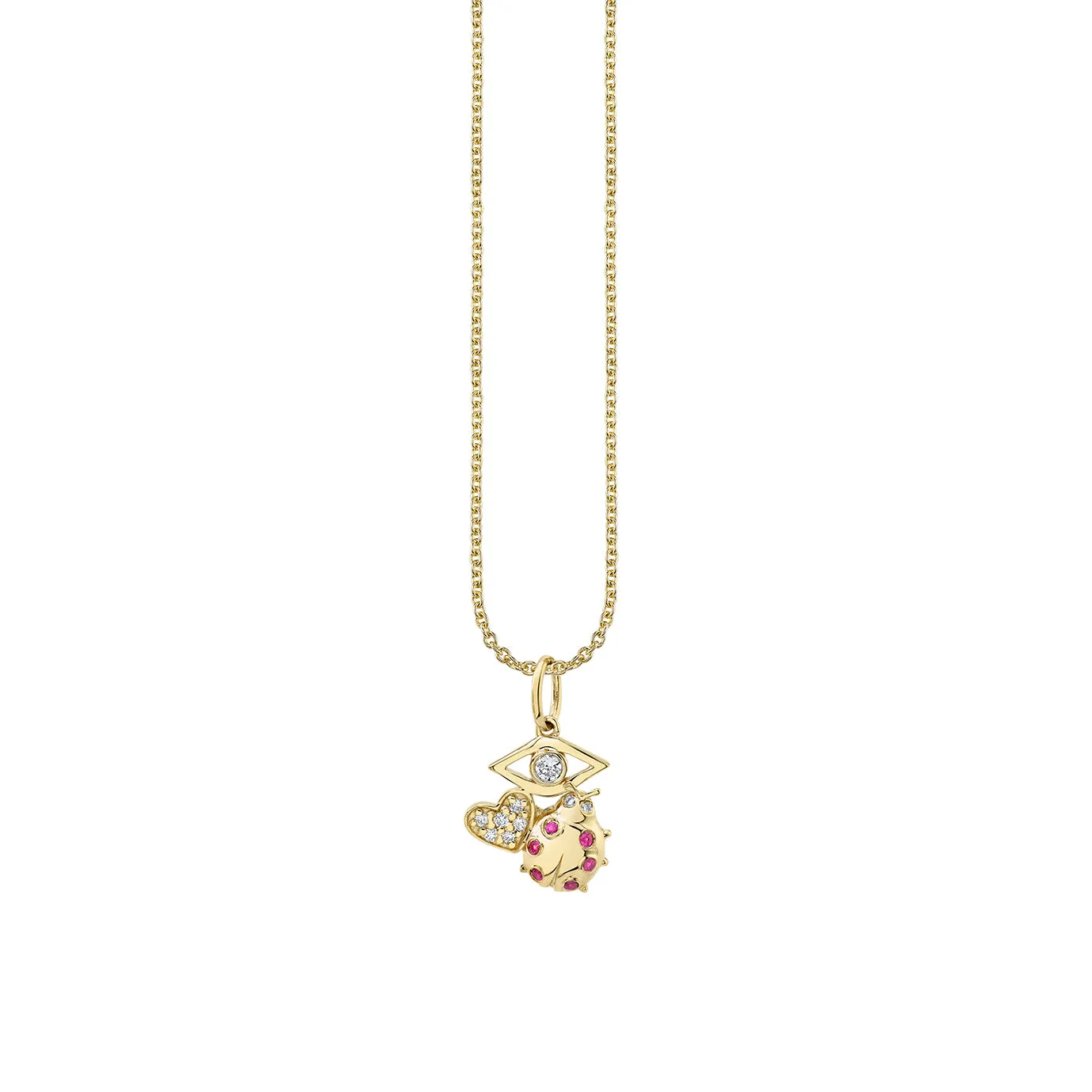 Gold & Diamond Love, Protection & Luck Charm