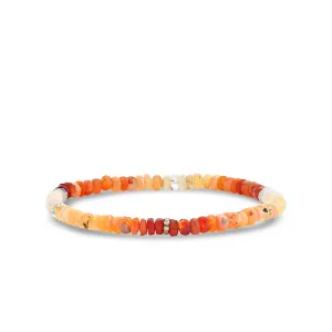 Gold & Diamond Rondelle on Fire Opal