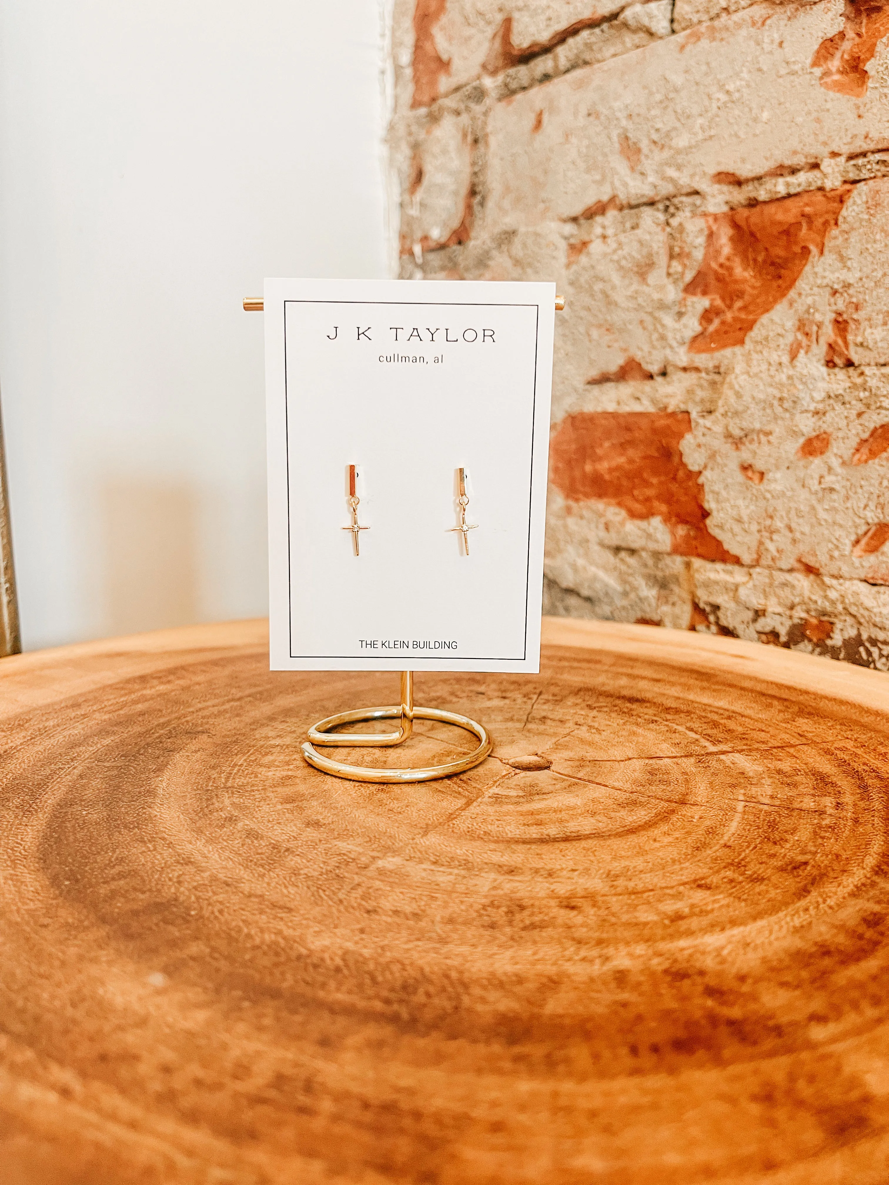 Gold Cross Earrings