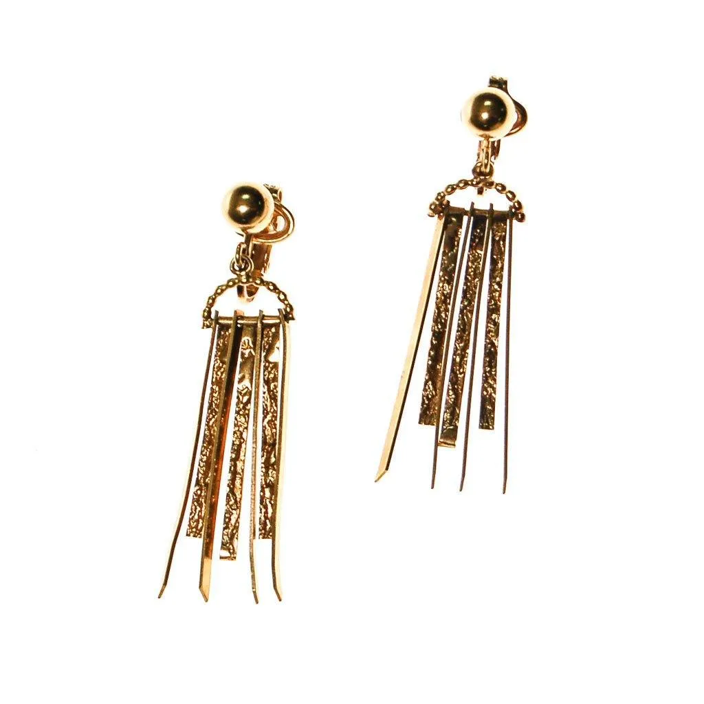 Gold Dagger Spike Earrings by Winard