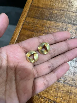 gold earrings , gold studs  metal earring big 1 inch gold stud earring ,  gold earrings , abstract chunky gold studs big