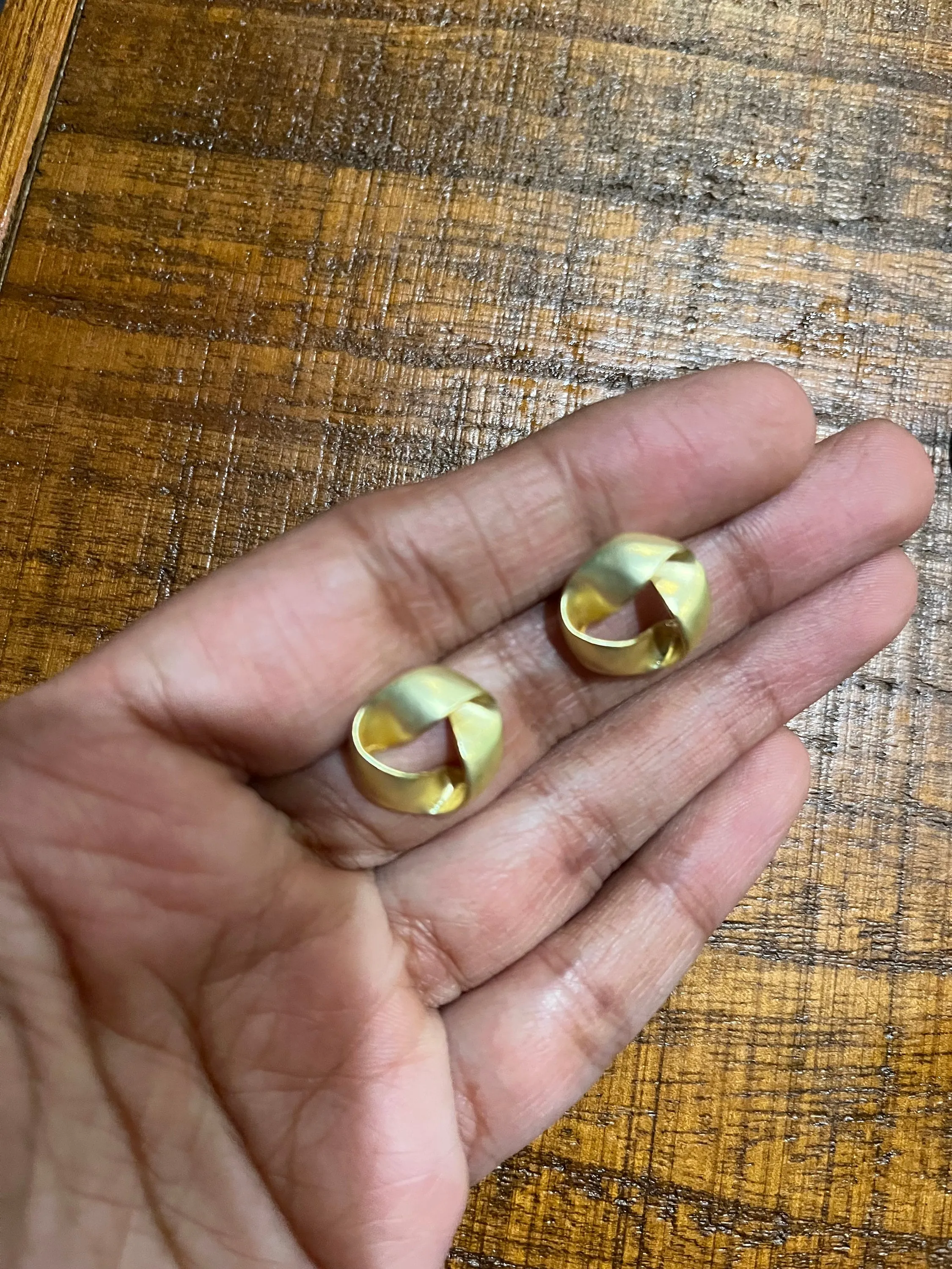 gold earrings , gold studs  metal earring big 1 inch gold stud earring ,  gold earrings , abstract chunky gold studs big