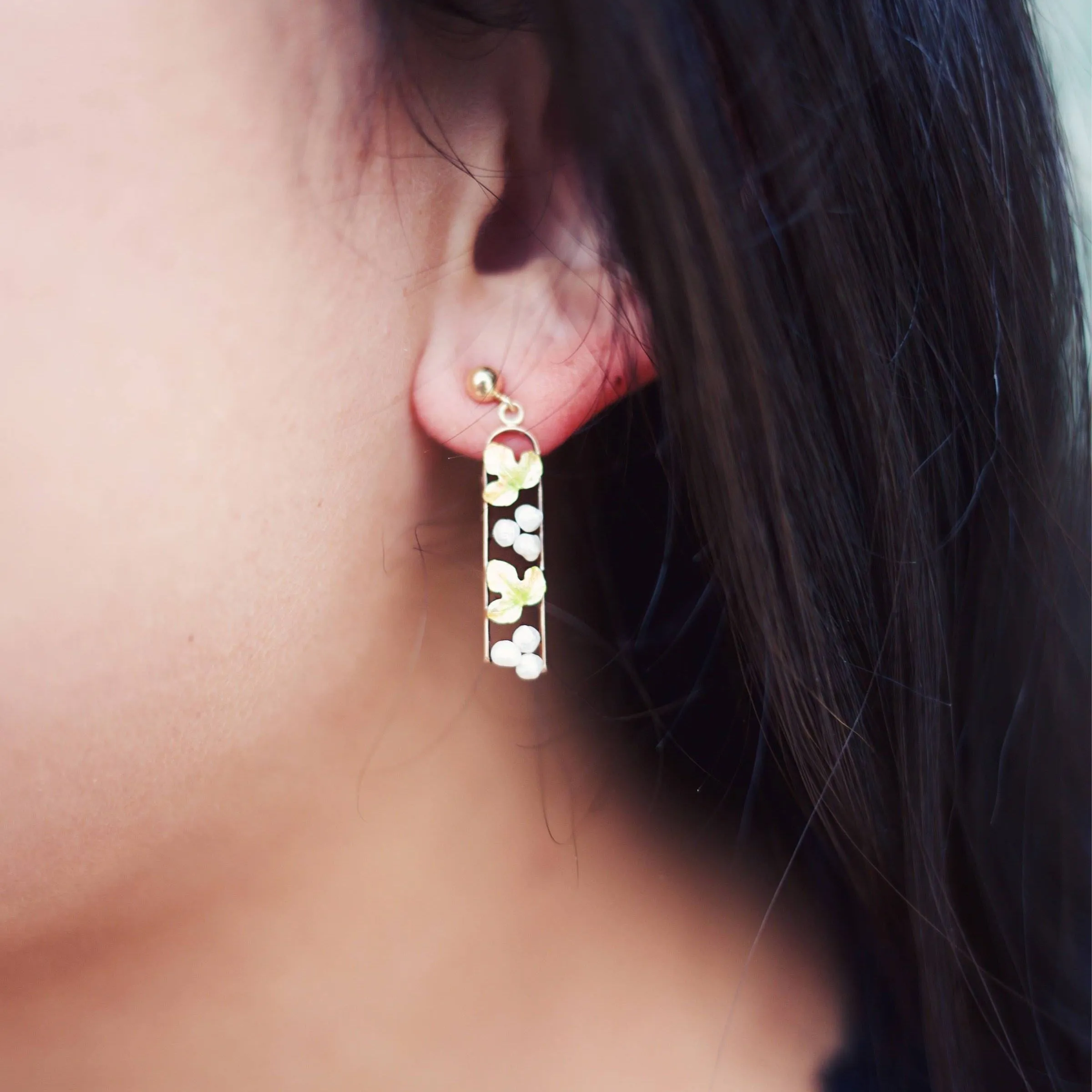 Gold Grape Dangle Earrings | Antique Pin Conversion Earrings