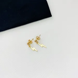 Gold Lightning Bolt Earrings