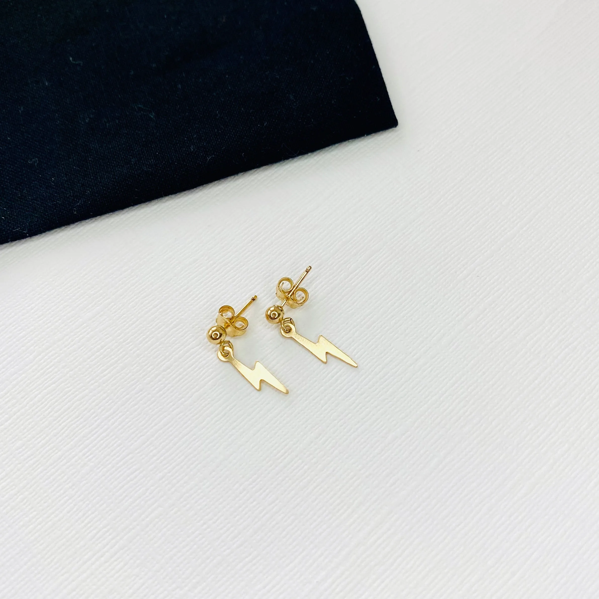 Gold Lightning Bolt Earrings