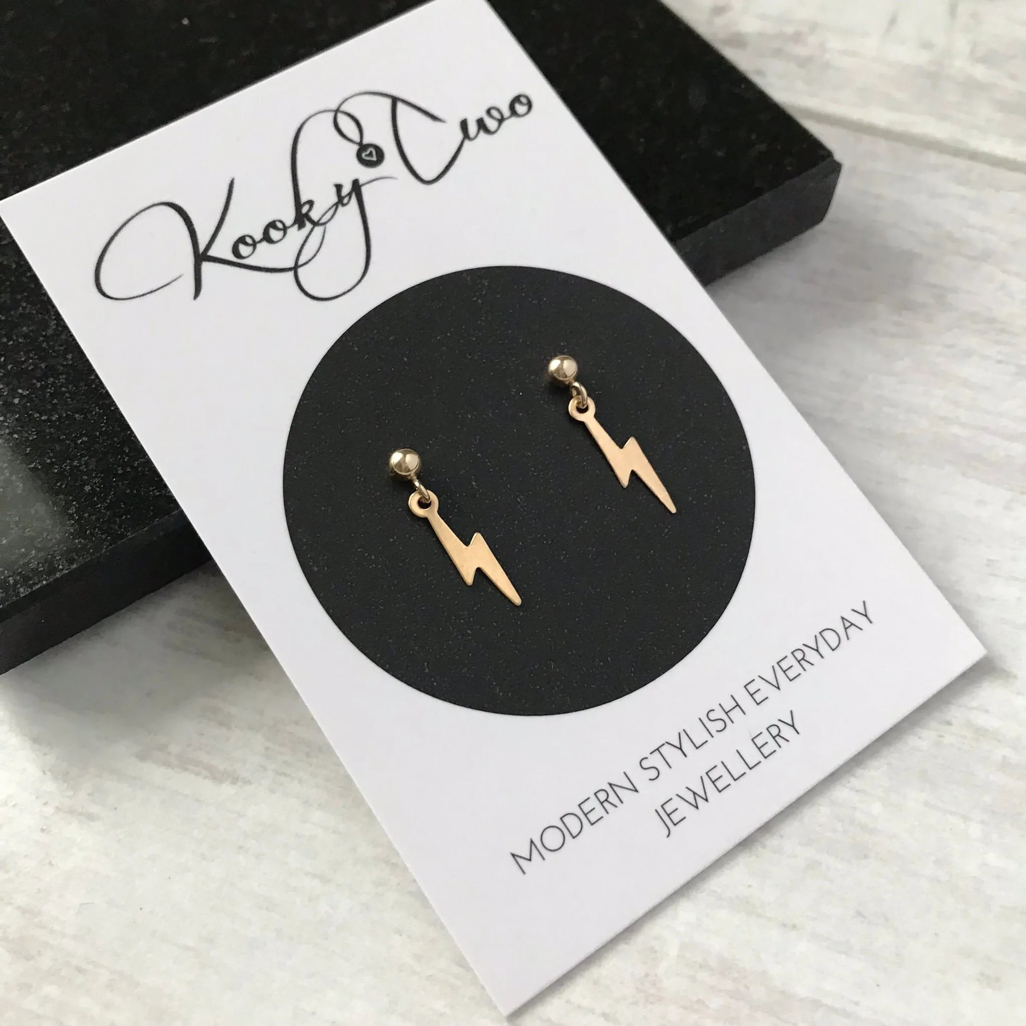 Gold Lightning Bolt Earrings