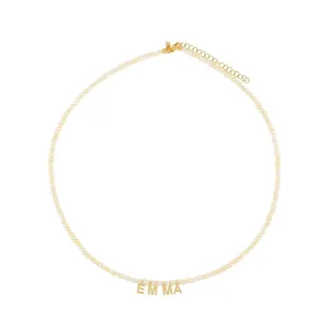 Gold Name Birthstone Necklace