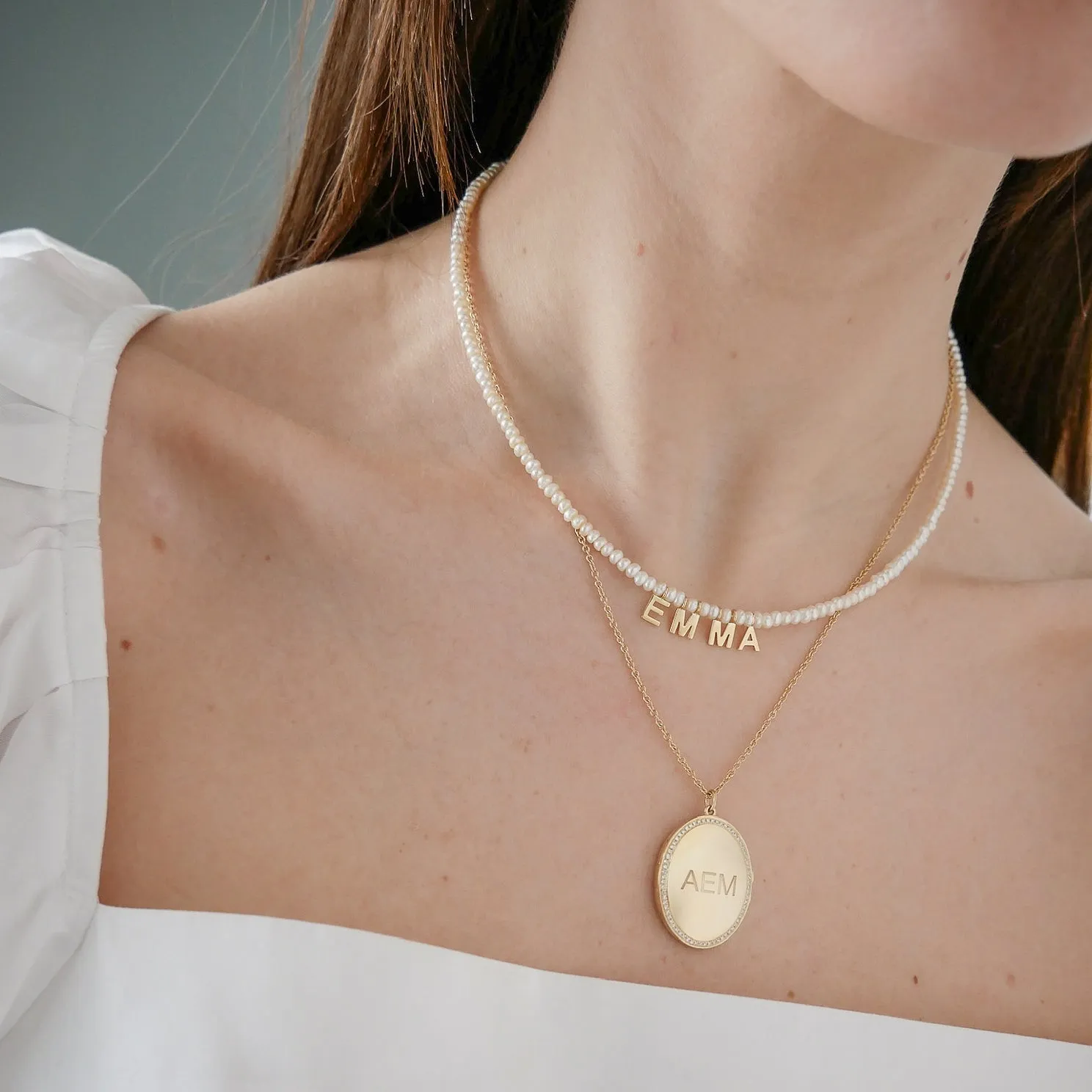 Gold Name Birthstone Necklace