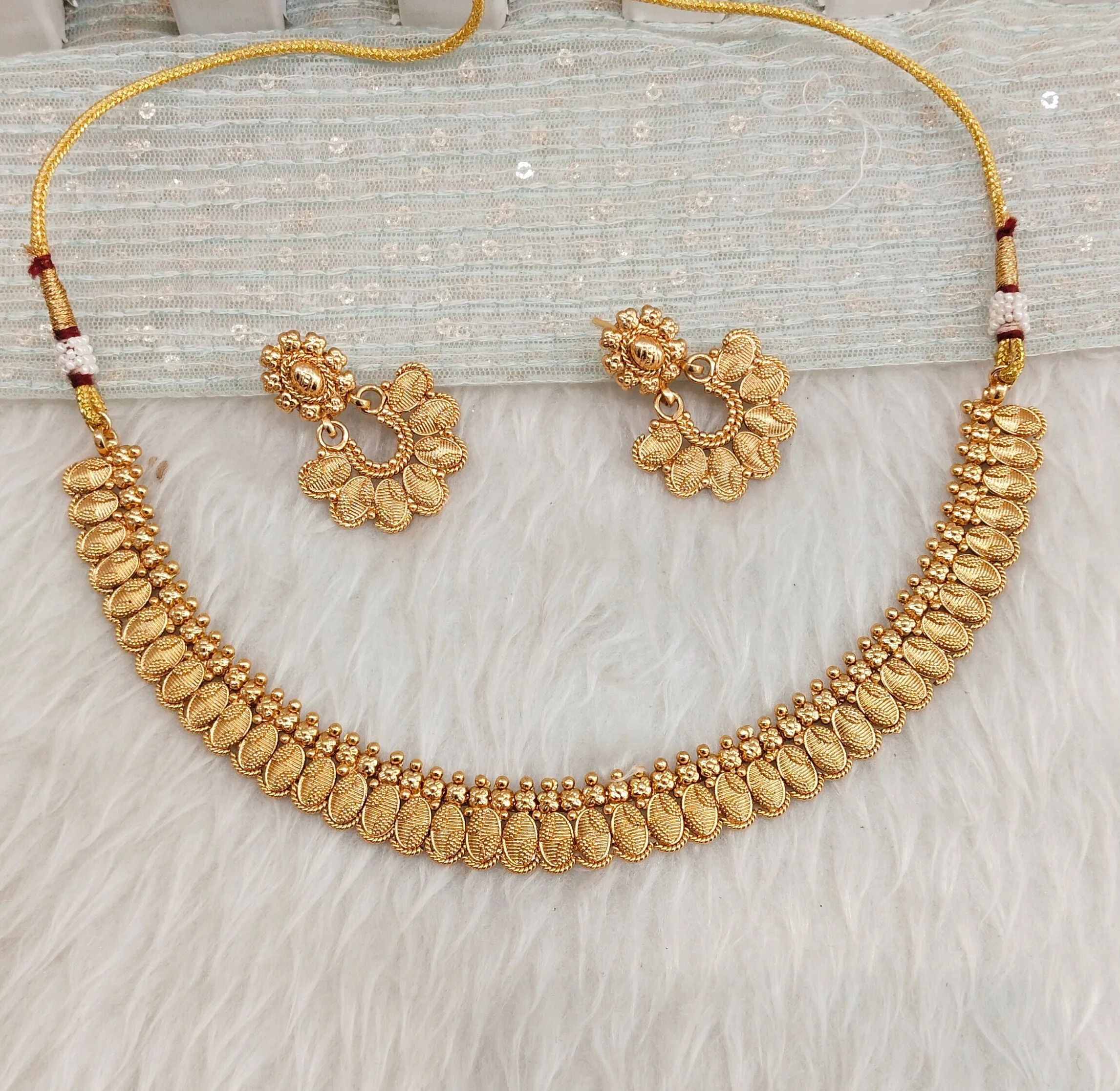 Gold Polki Necklace Indian Jewellery Rana Set