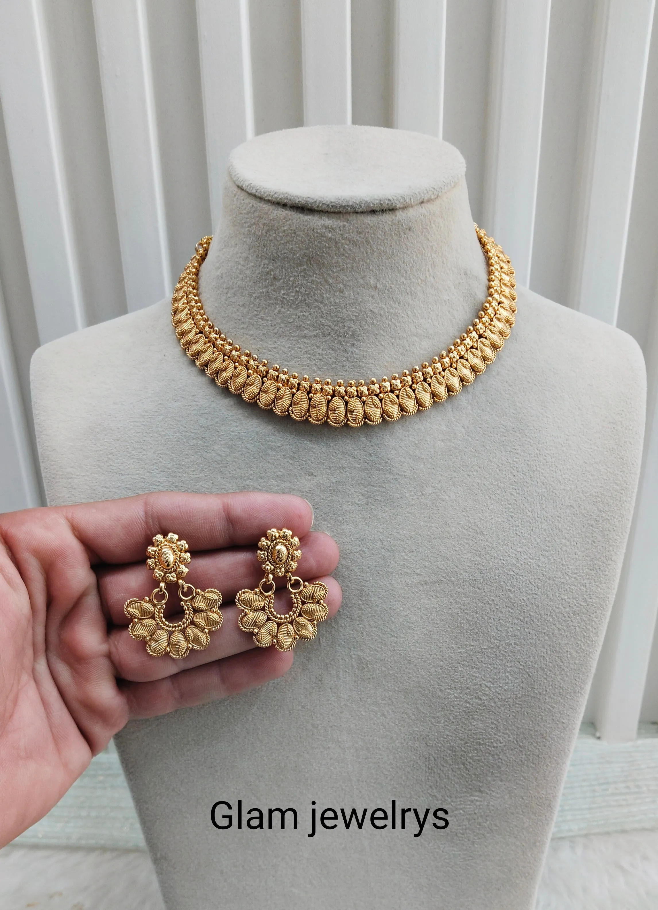 Gold Polki Necklace Indian Jewellery Rana Set