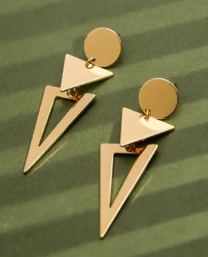 Gold Triangle Geo Earrings