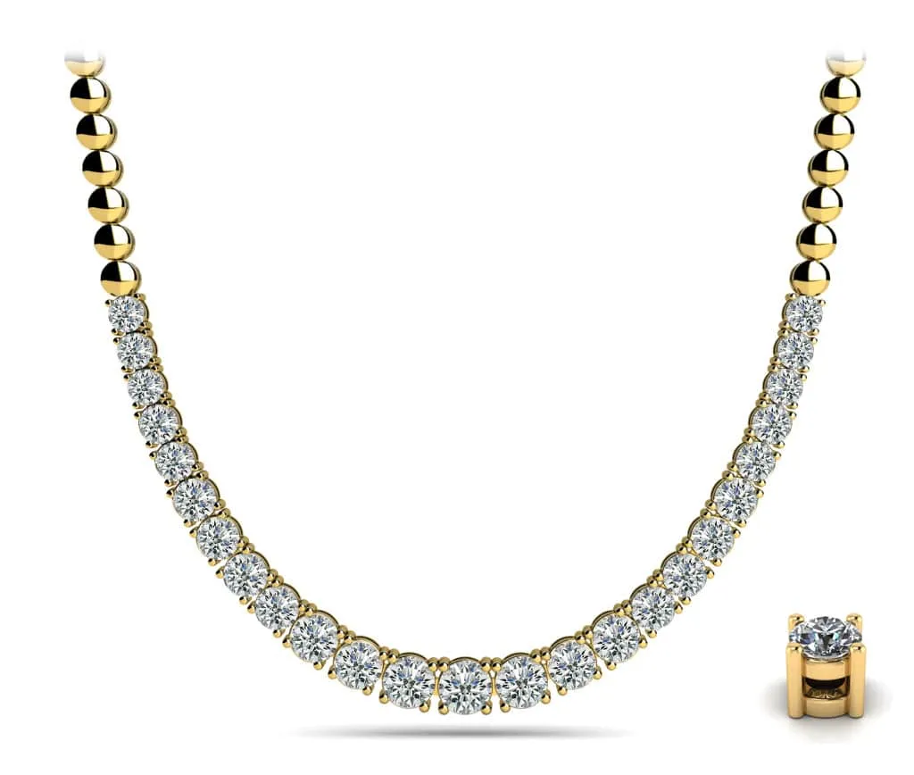 Graduated Diamond Necklace With Shiny Diamond Links  with 2.00 ct.(finished)
