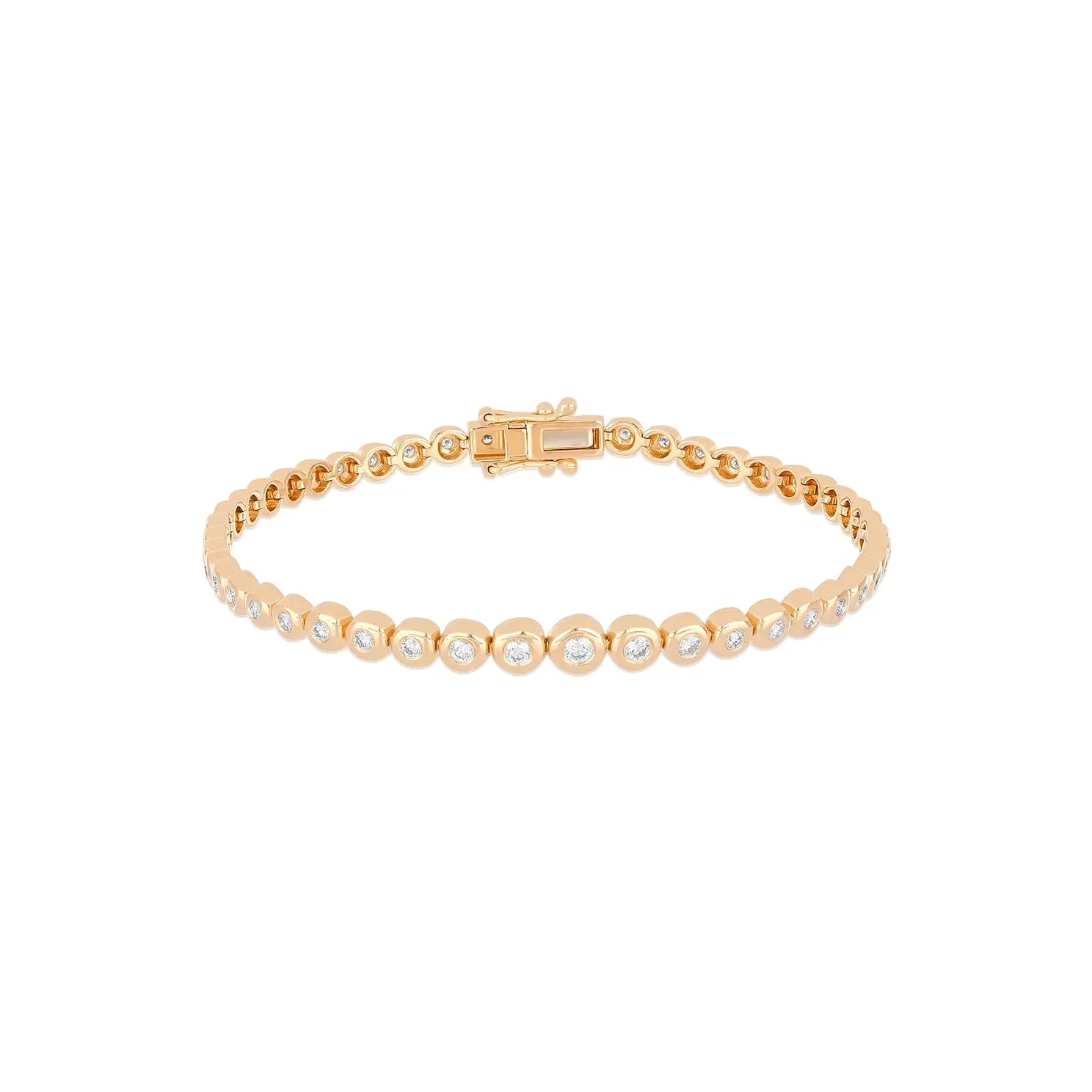 Graduated Diamond Pillow Eternity Bracelet