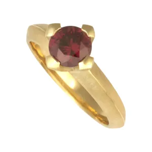 grape garnet round prong set solitaire