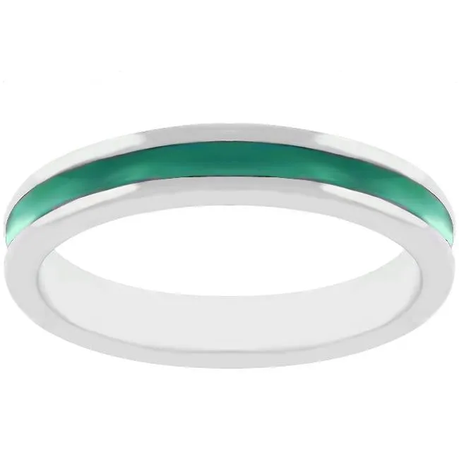 Green Enamel Eternity Ring