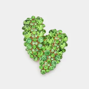 Green Round Stone Cluster Pageant Earrings | Prom Earrings |  549562