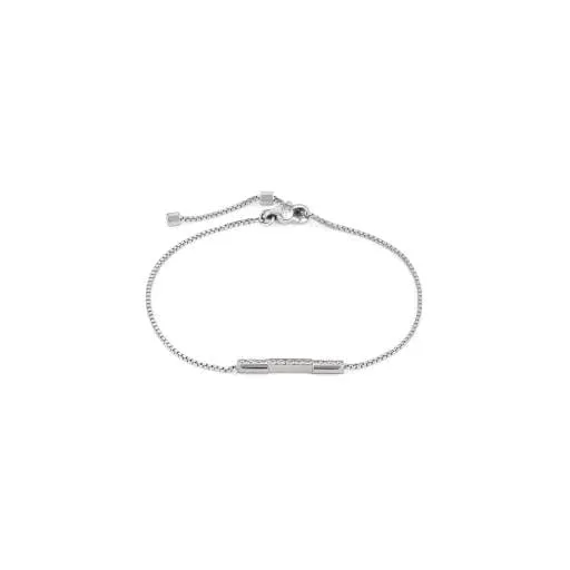 Gucci 18K White Gold Link To Love Diamond Bar Bracelet