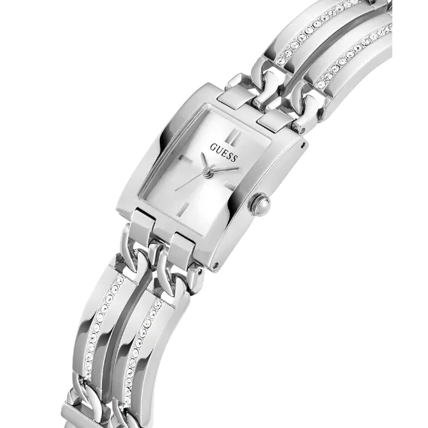 Guess MOD ID Silver Stainless Steel Silver Dial Quartz Watch for Ladies - GW0668L1