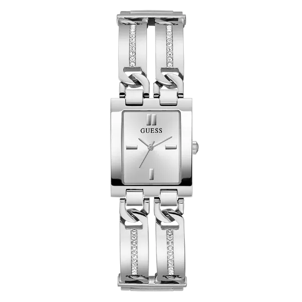 Guess MOD ID Silver Stainless Steel Silver Dial Quartz Watch for Ladies - GW0668L1