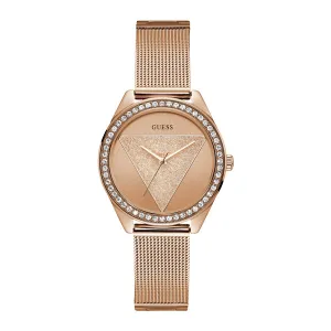 Guess Tri Glitz Black Mesh Bracelet Black Dial Quartz Watch for Ladies - W1142L3