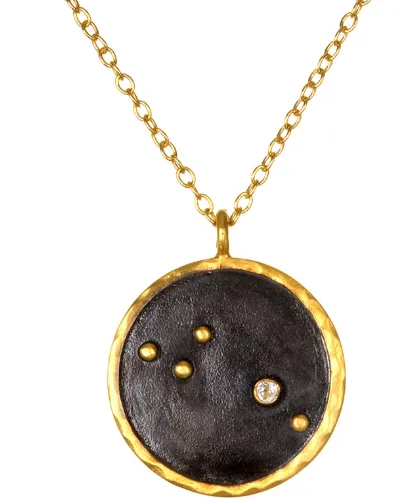Gunmetal Zodiac Constellation Necklace 18"