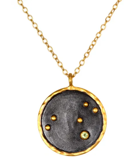 Gunmetal Zodiac Constellation Necklace 18"