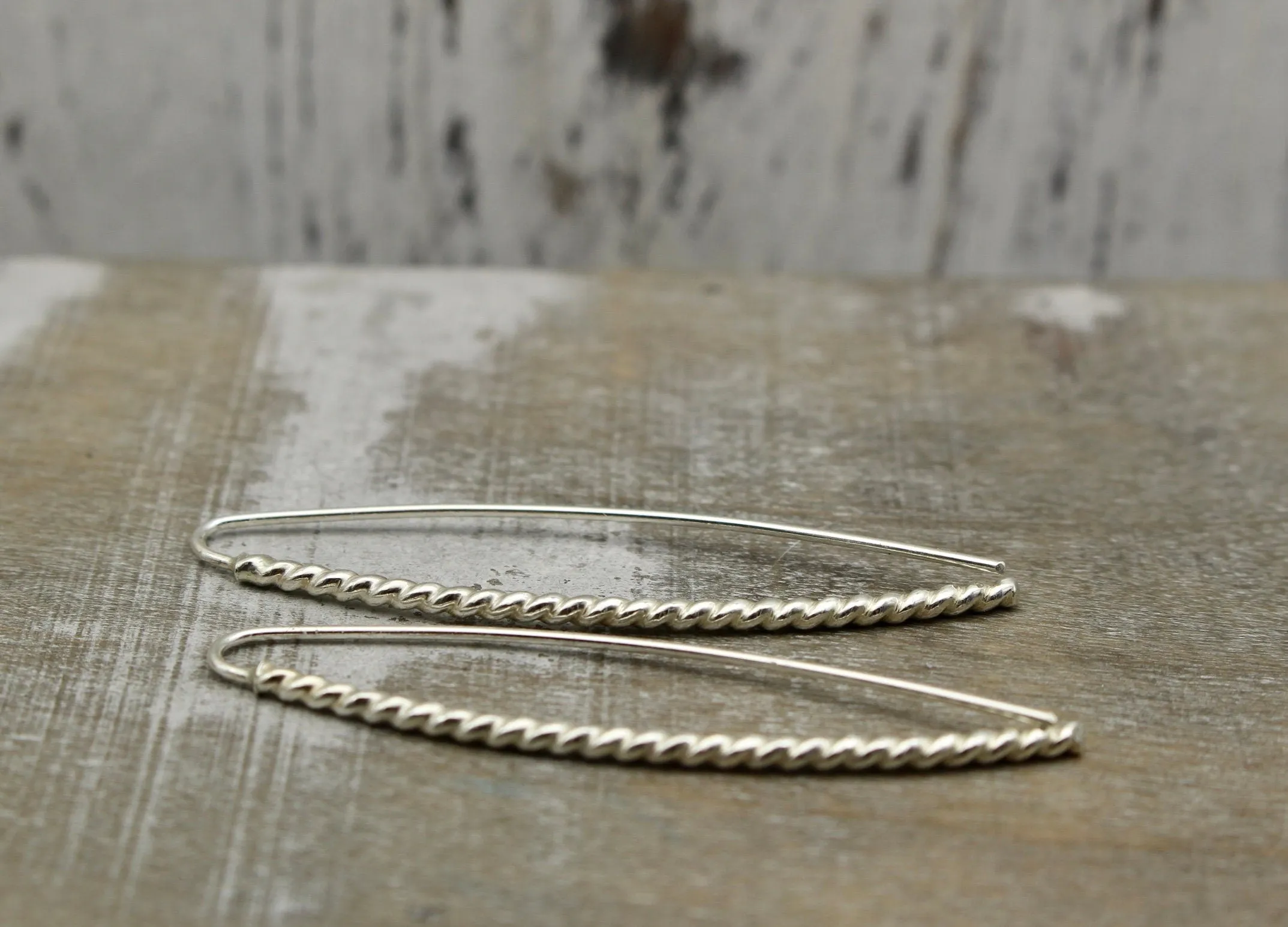 Hairpin Sterling Silver Hoop Earrings