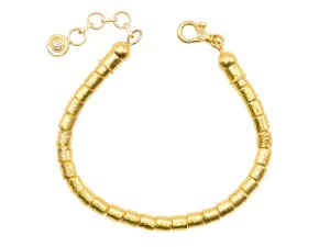 Hammered Gold & Diamond Pendant Bracelet