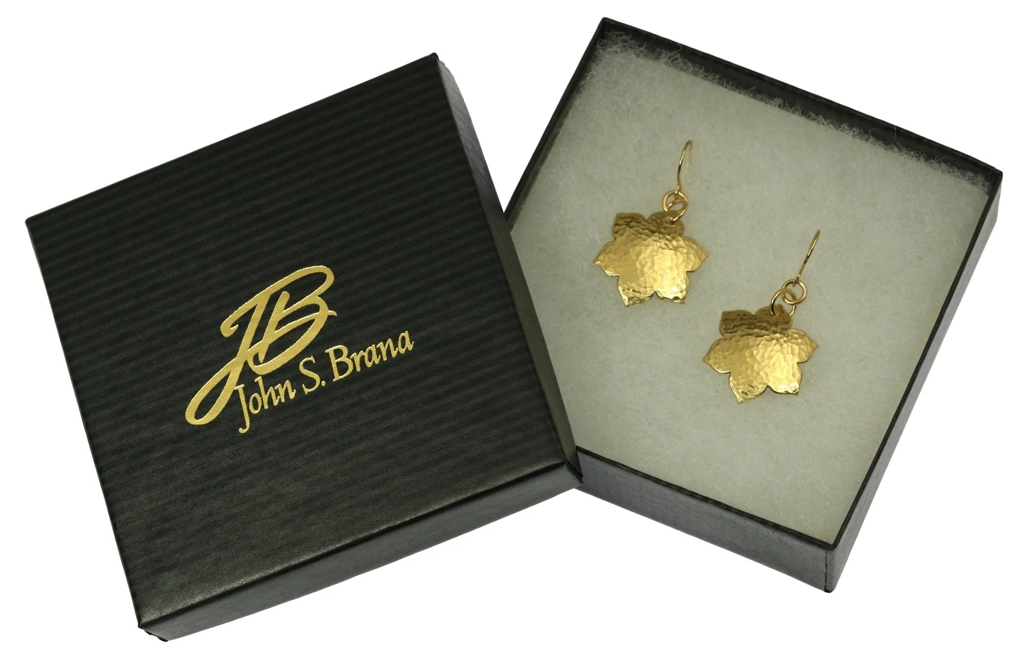 Hammered Nu Gold Arabesque Flower Earrings