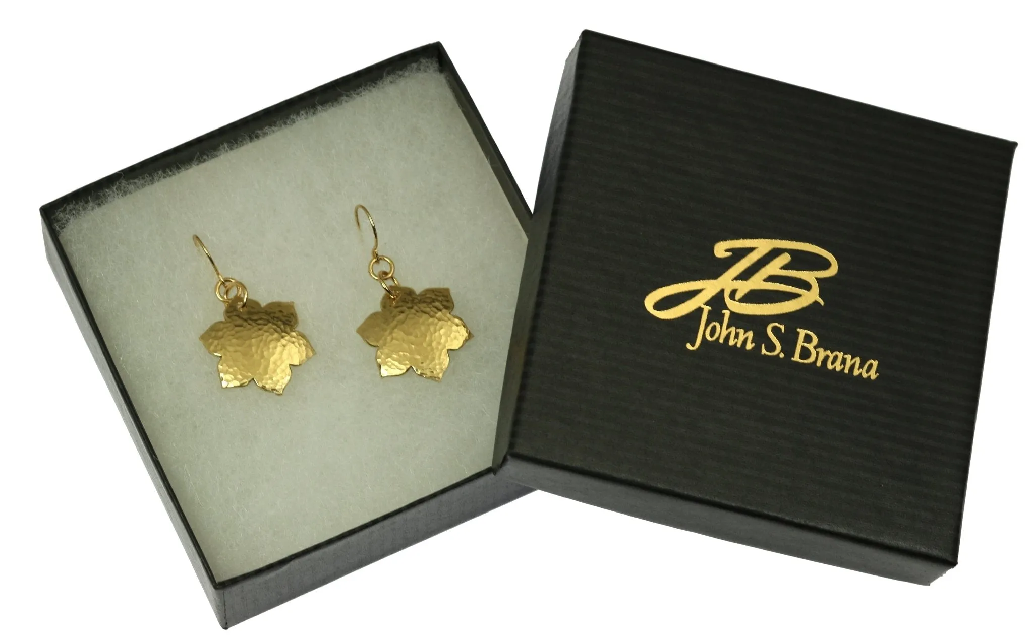 Hammered Nu Gold Arabesque Flower Earrings