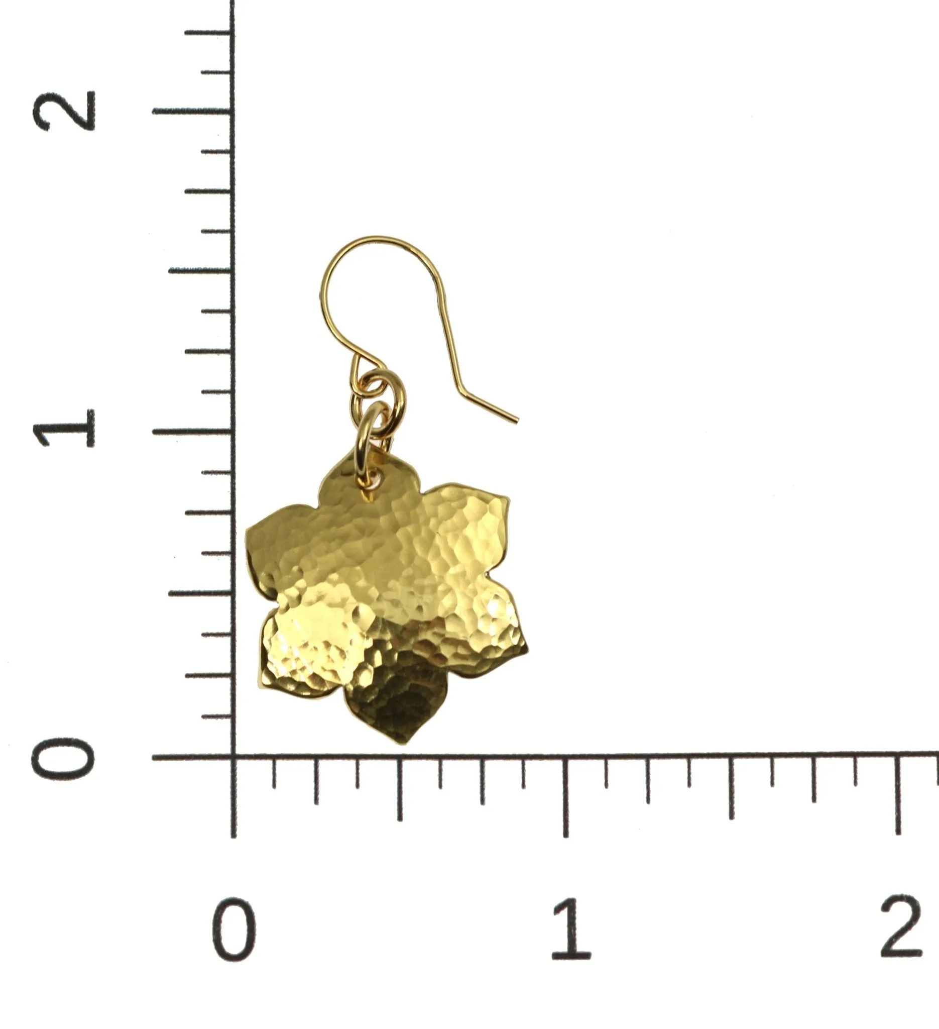 Hammered Nu Gold Arabesque Flower Earrings