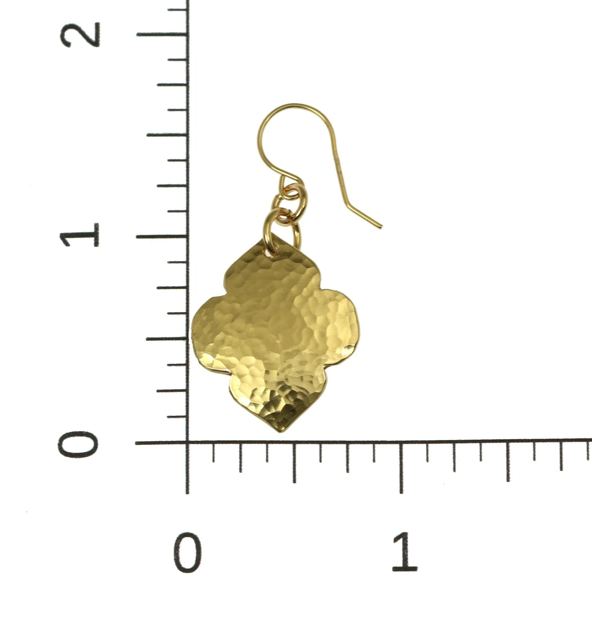 Hammered Nu Gold Quatrefoil Dangle Earrings