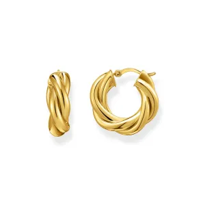 Hoop earrings in intertwined design gold
