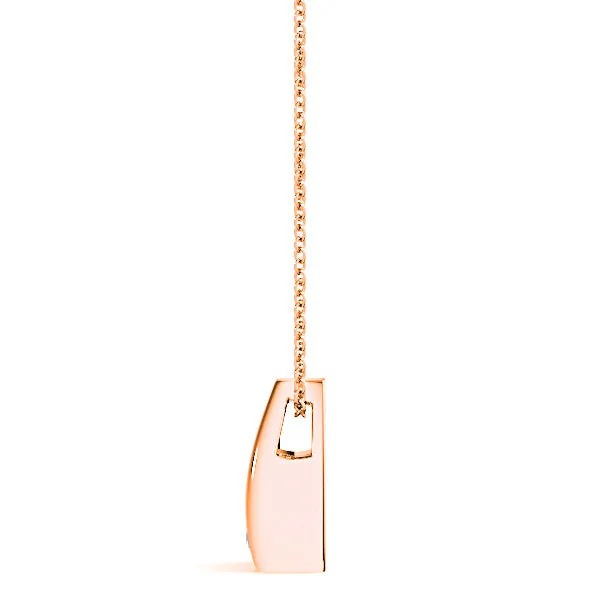 Hug Bezel Set Round Diamond Solitaire Necklace Pendant