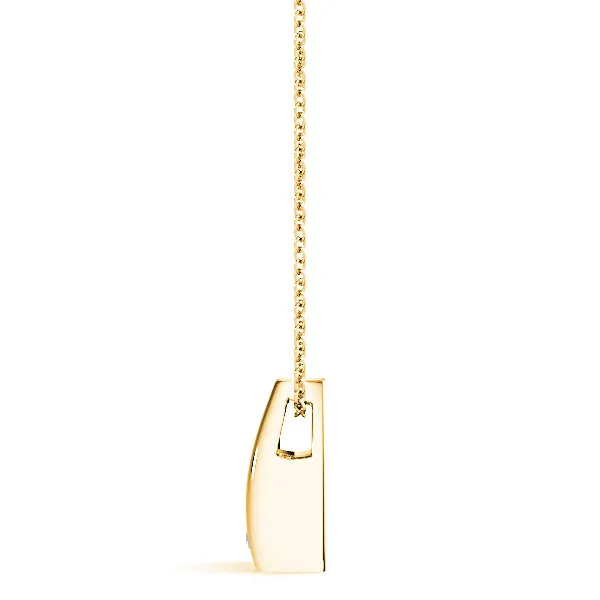 Hug Bezel Set Round Diamond Solitaire Necklace Pendant
