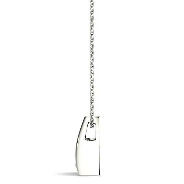 Hug Bezel Set Round Diamond Solitaire Necklace Pendant