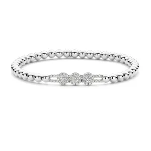 Hulchi Belluni 18K White Gold 0.71ctw Diamond 3 Station Slider Stretch Bracelet- 20352ACH-WW