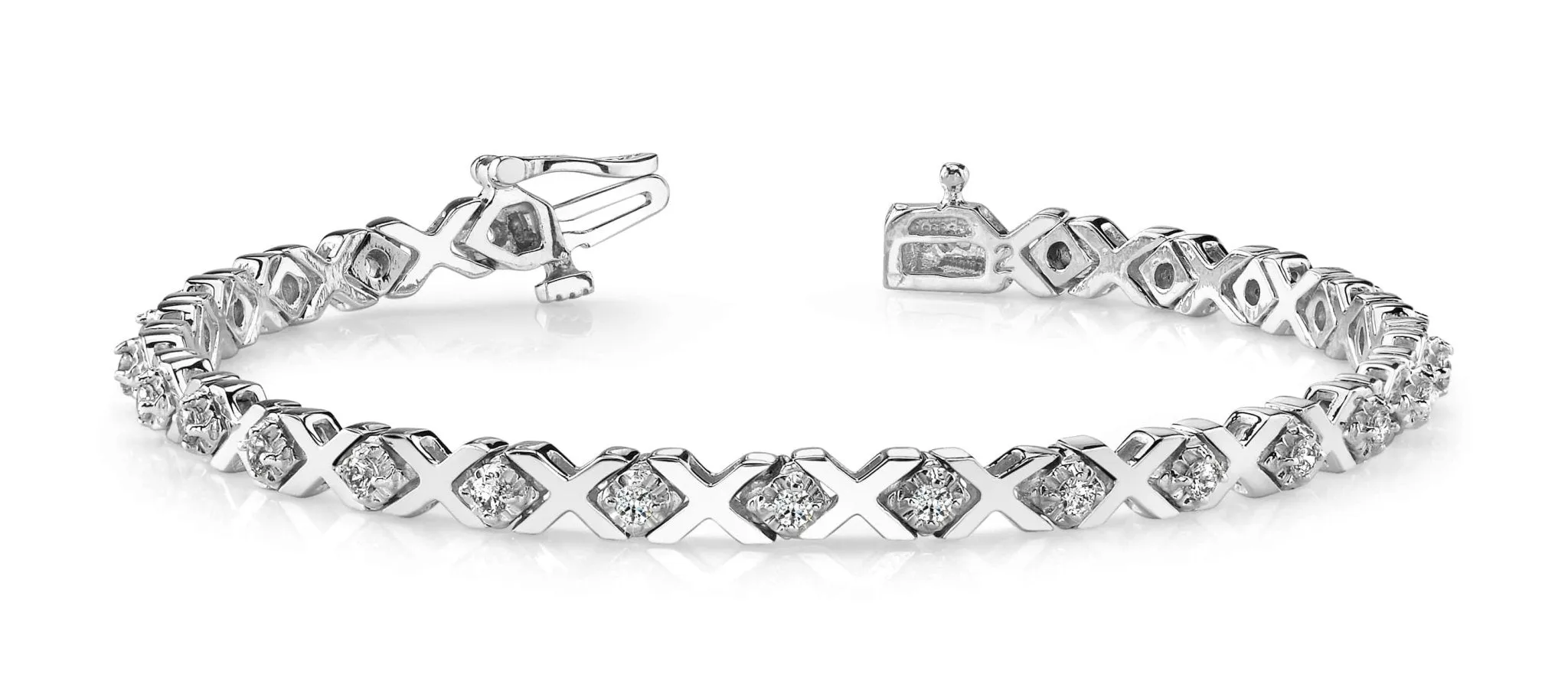 Illusion X And Diamond Bracelet with 0.91 ct.(finished) 2.0mm