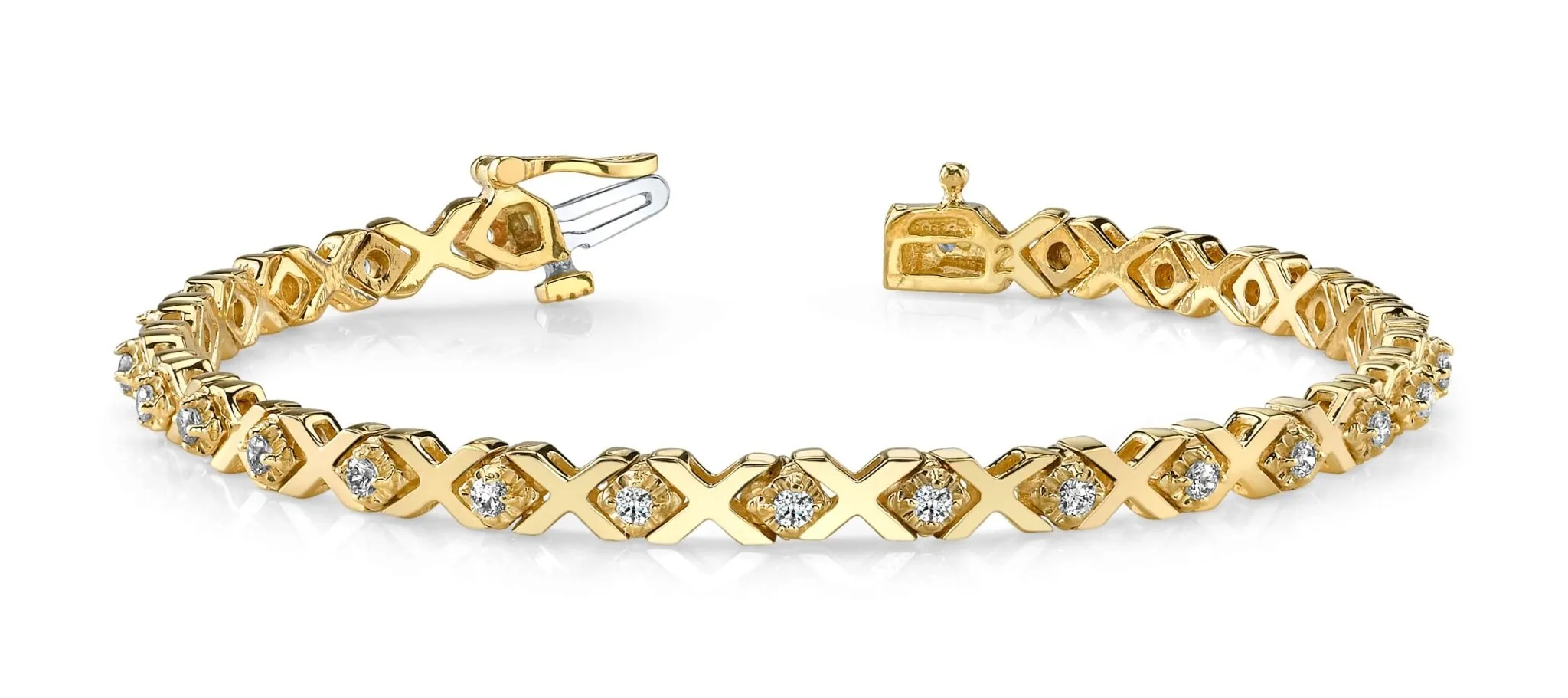 Illusion X And Diamond Bracelet with 0.91 ct.(finished) 2.0mm