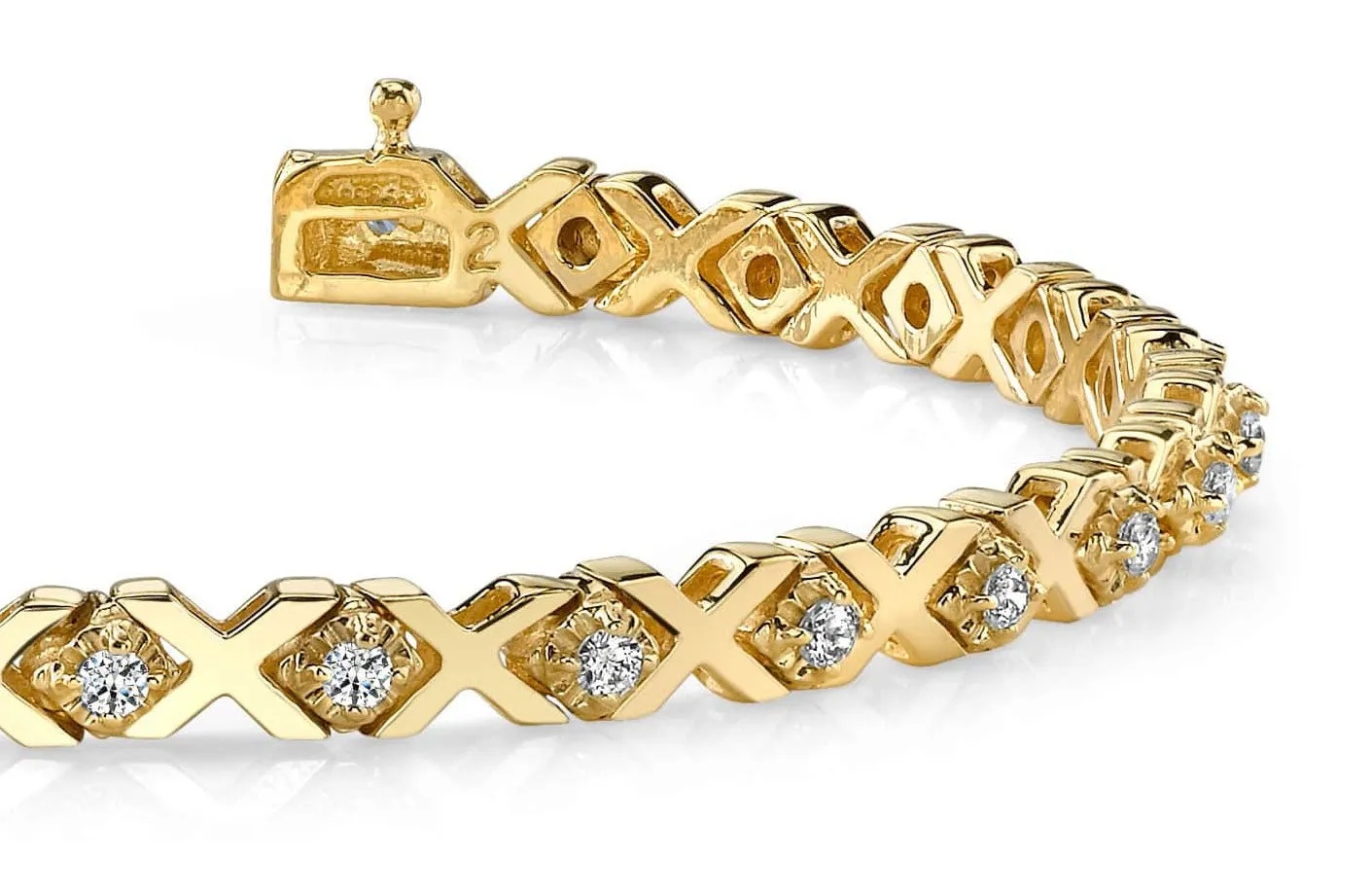 Illusion X And Diamond Bracelet with 0.91 ct.(finished) 2.0mm