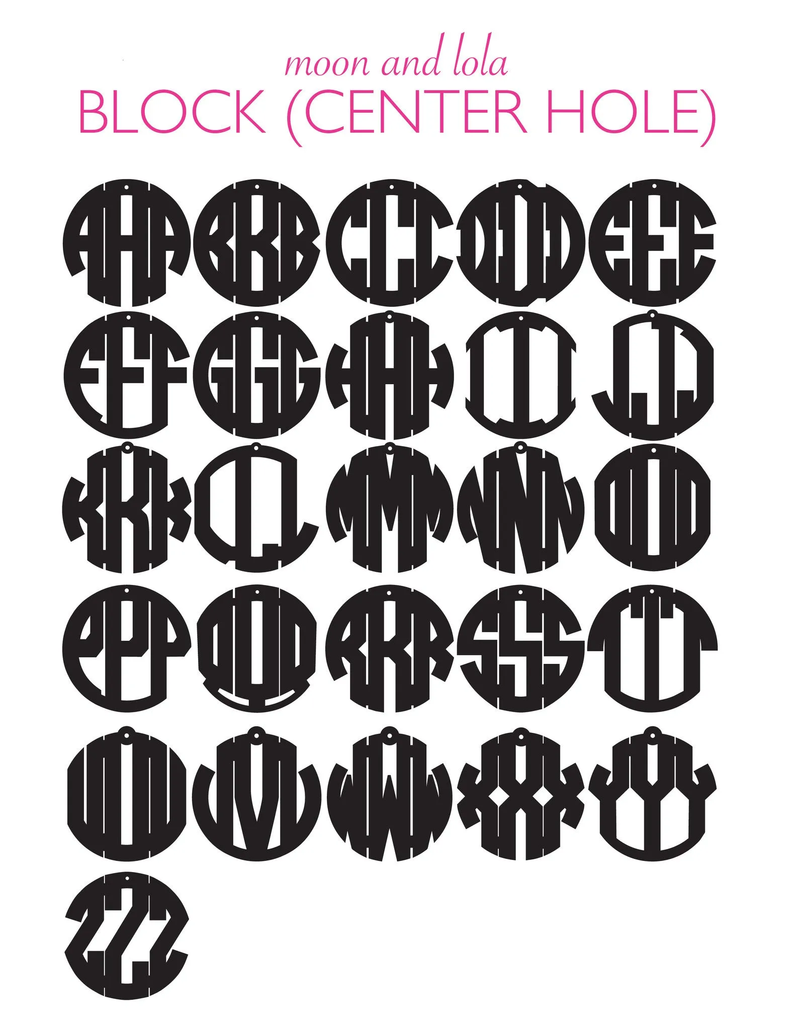 Interchangeable Block Monogram Charm (WS)
