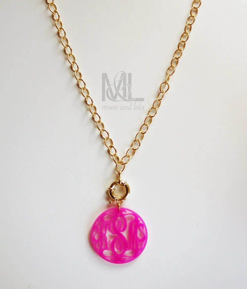 Interchangeable Rimmed Script Monogram Charm (WS)