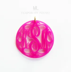 Interchangeable Rimmed Script Monogram Charm (WS)