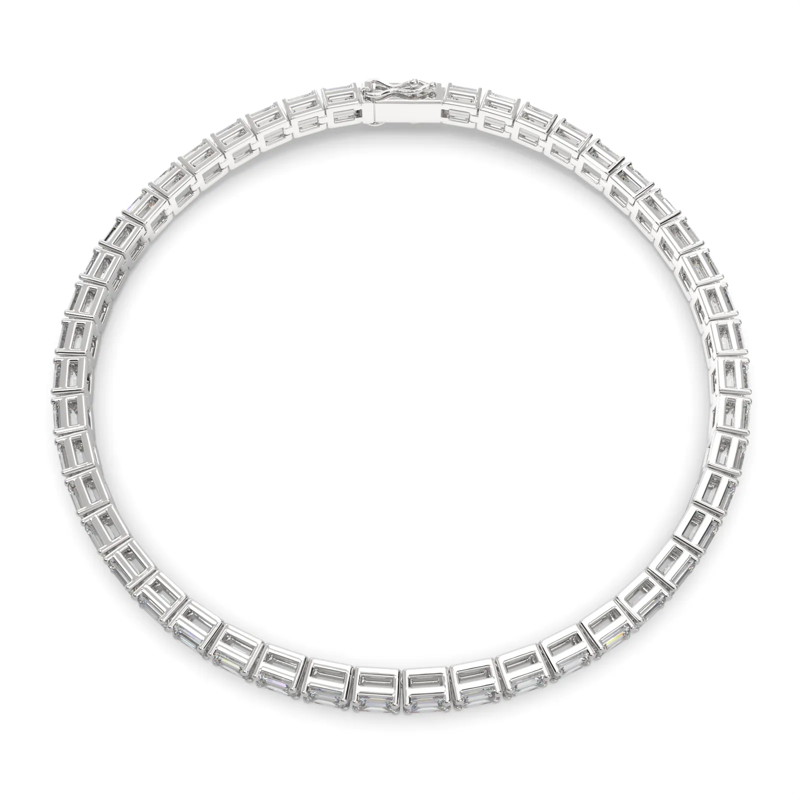 Isabeau Emerald Cut Diamond Tennis Bracelet Prong Set (8 ctw)