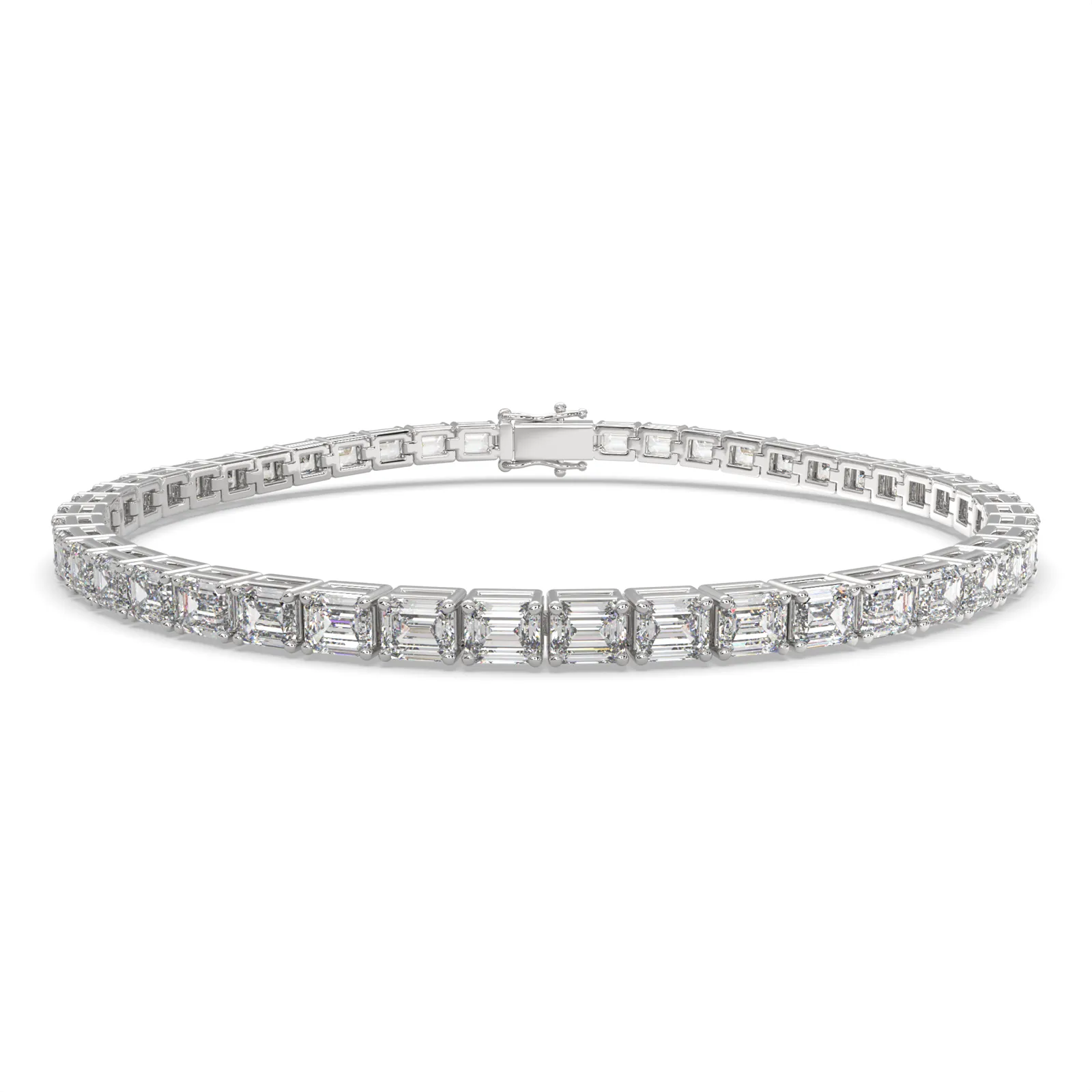 Isabeau Emerald Cut Diamond Tennis Bracelet Prong Set (8 ctw)