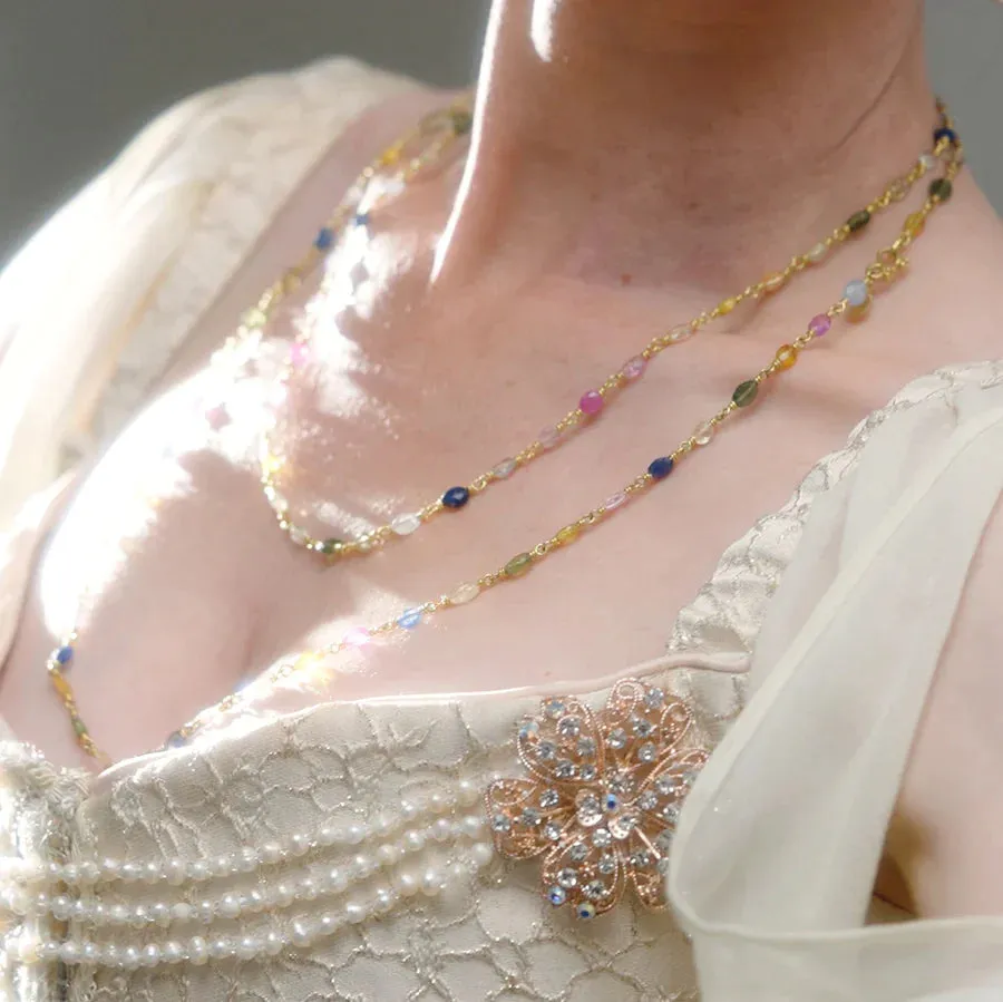 Isabella "Treasure Chest" Necklace in 20K Peach Gold- 24''