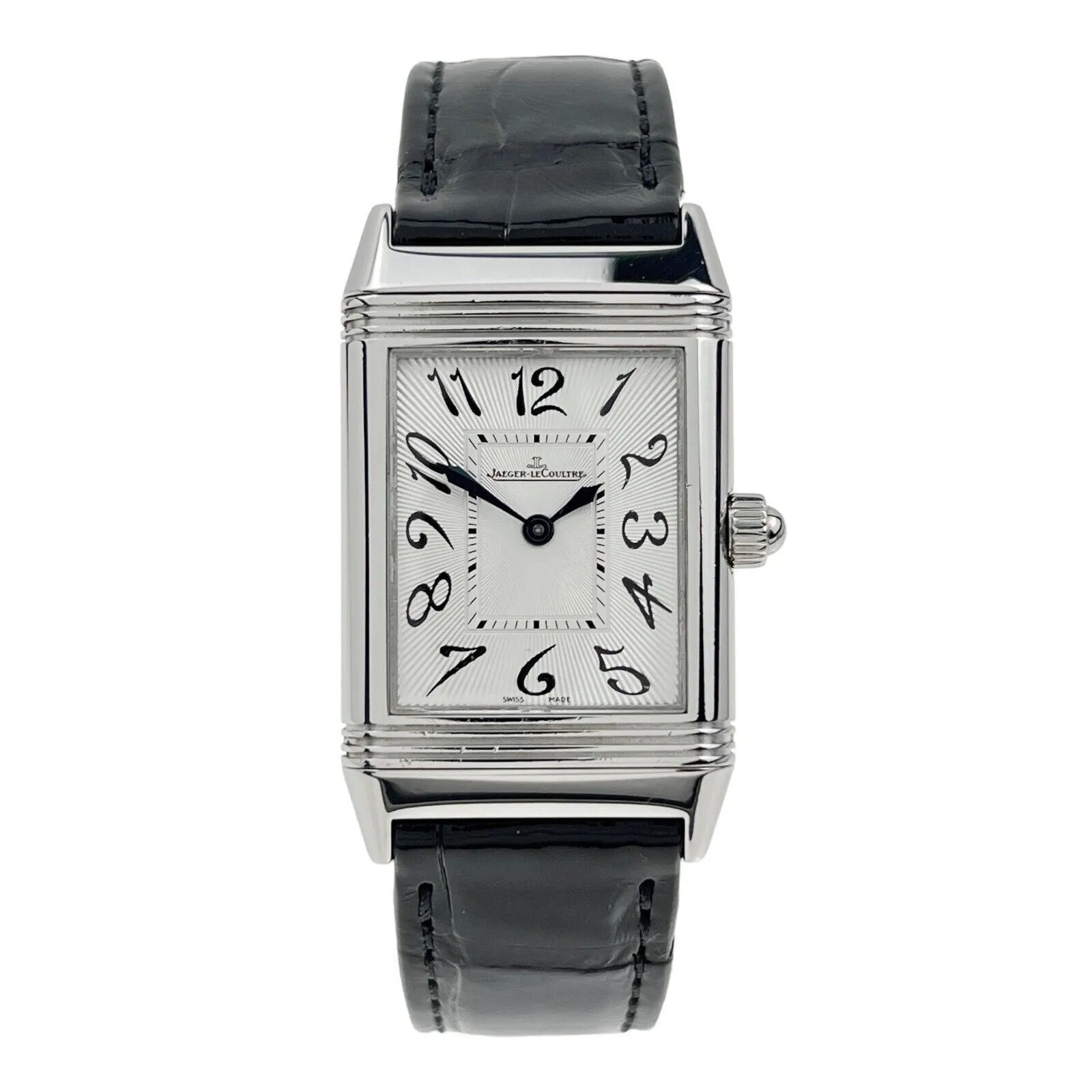 Jaeger-LeCoultre Reverso Silver Women's Watch Factory Diamonds  Ref 256.8.75