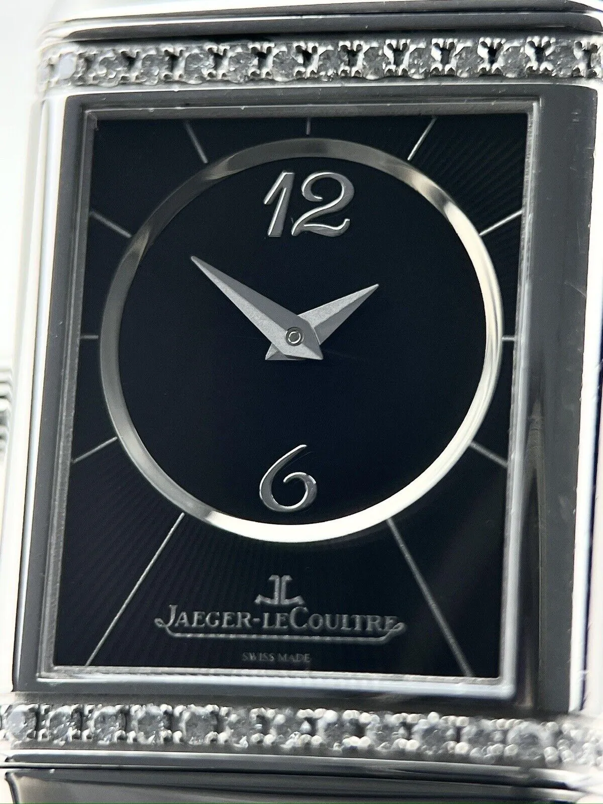 Jaeger-LeCoultre Reverso Silver Women's Watch Factory Diamonds  Ref 256.8.75