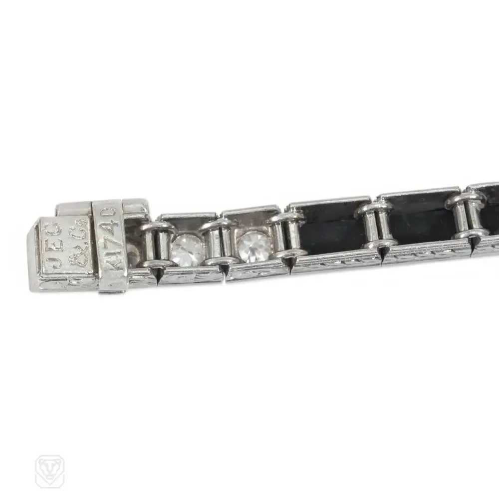J.E Caldwell onyx and diamond line bracelet
