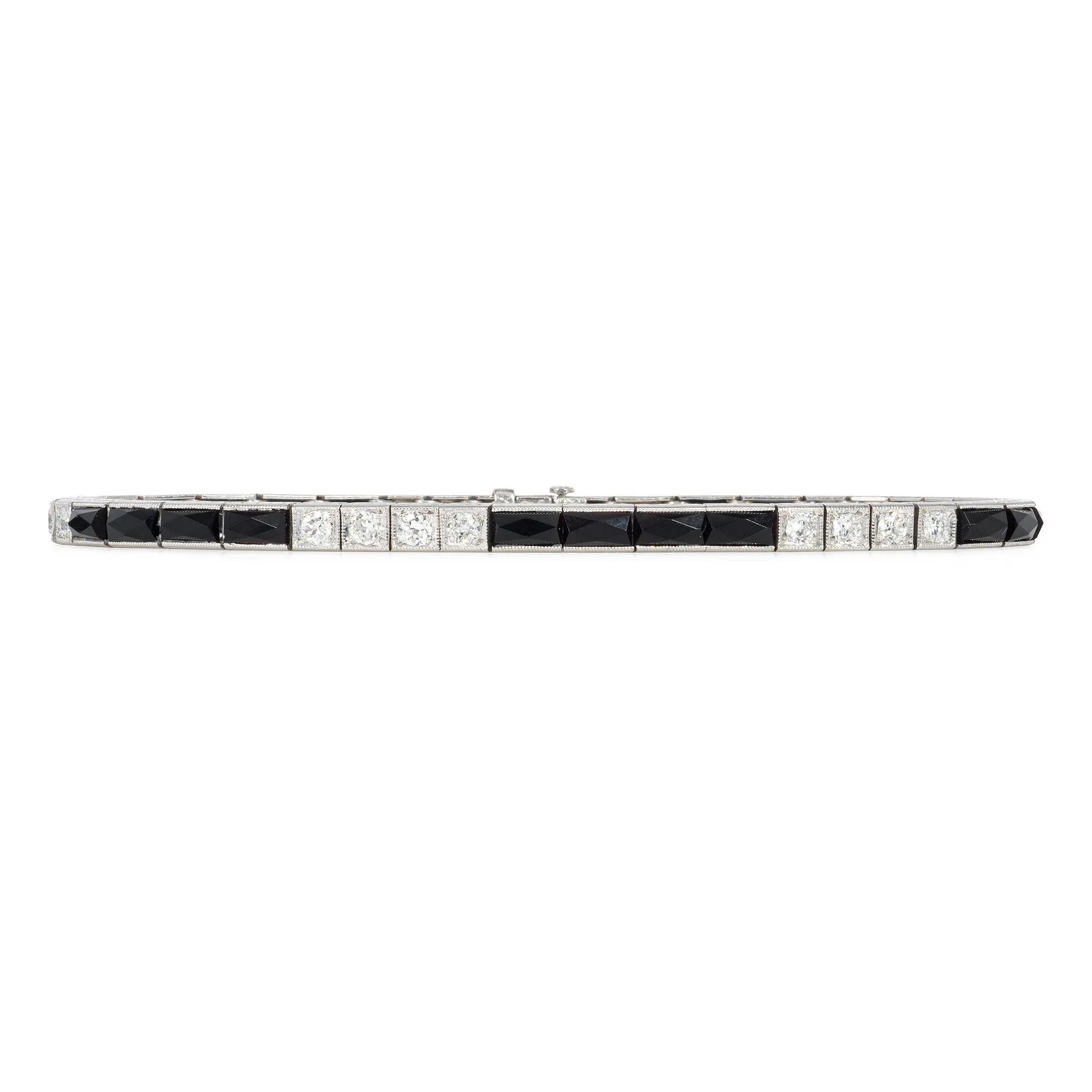 J.E Caldwell onyx and diamond line bracelet